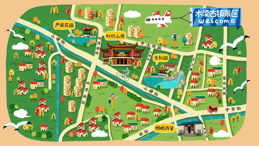 东台手绘地图：一机在手，智慧景区游览无忧